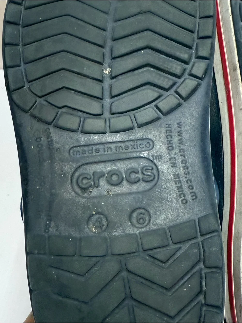 CROCS Kids Navy Clogs with Red Stripe